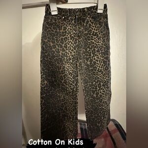 Cotton On Kids Leopard Print Wide length Jeans